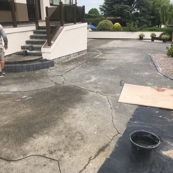 Resin Driveway in Rhuddlan North Wales With Block Border